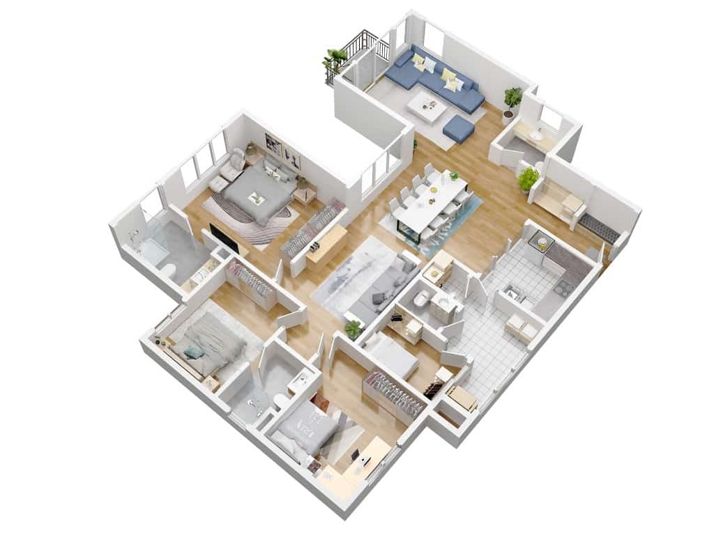 Premium furnished 3D floor plan by Photoplan