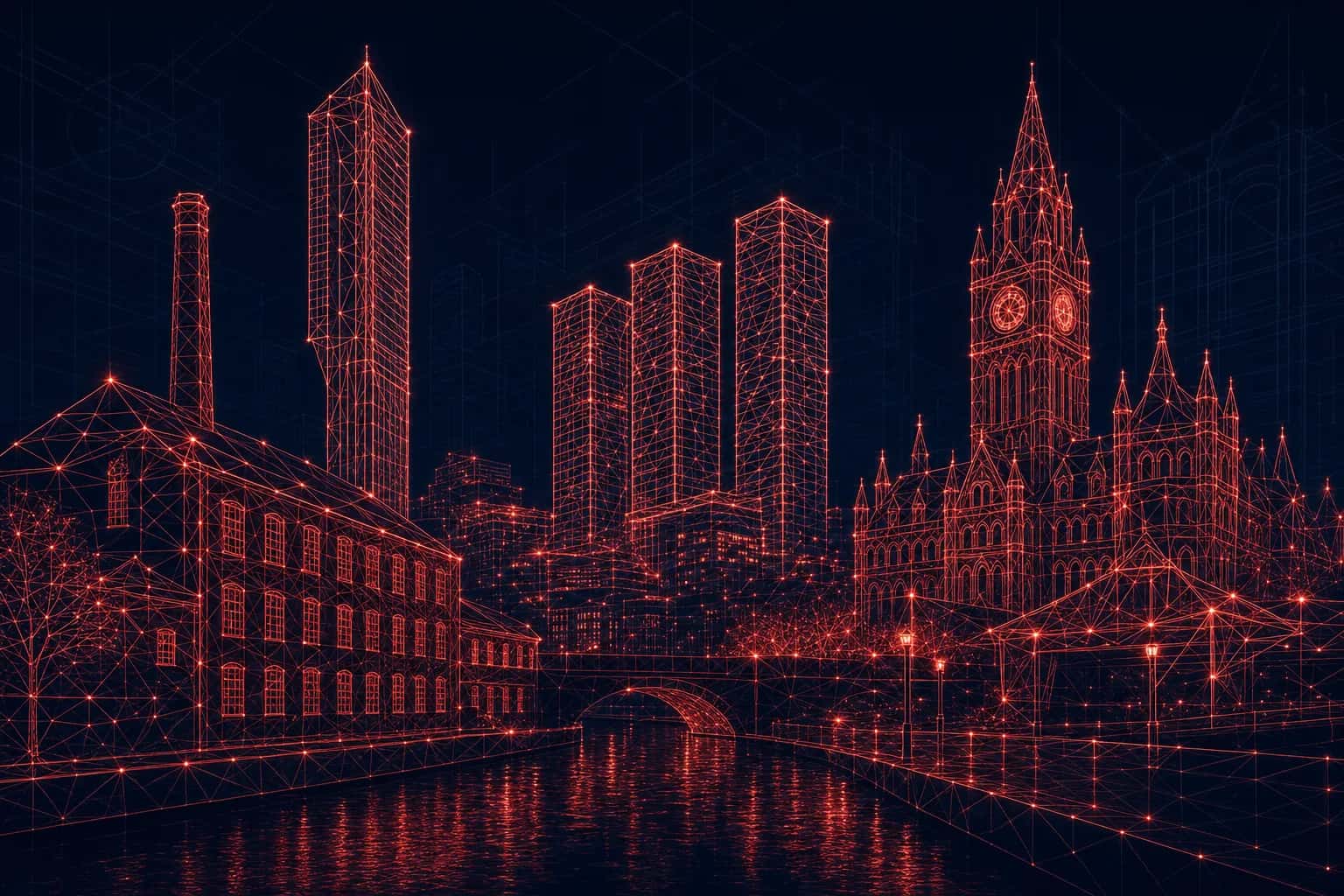 Illustrated skyline of Manchester — Photoplan property media coverage