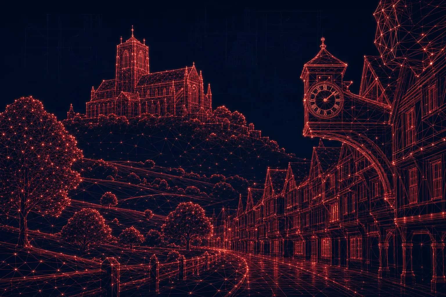 Illustrated skyline of Surrey — Photoplan property media coverage