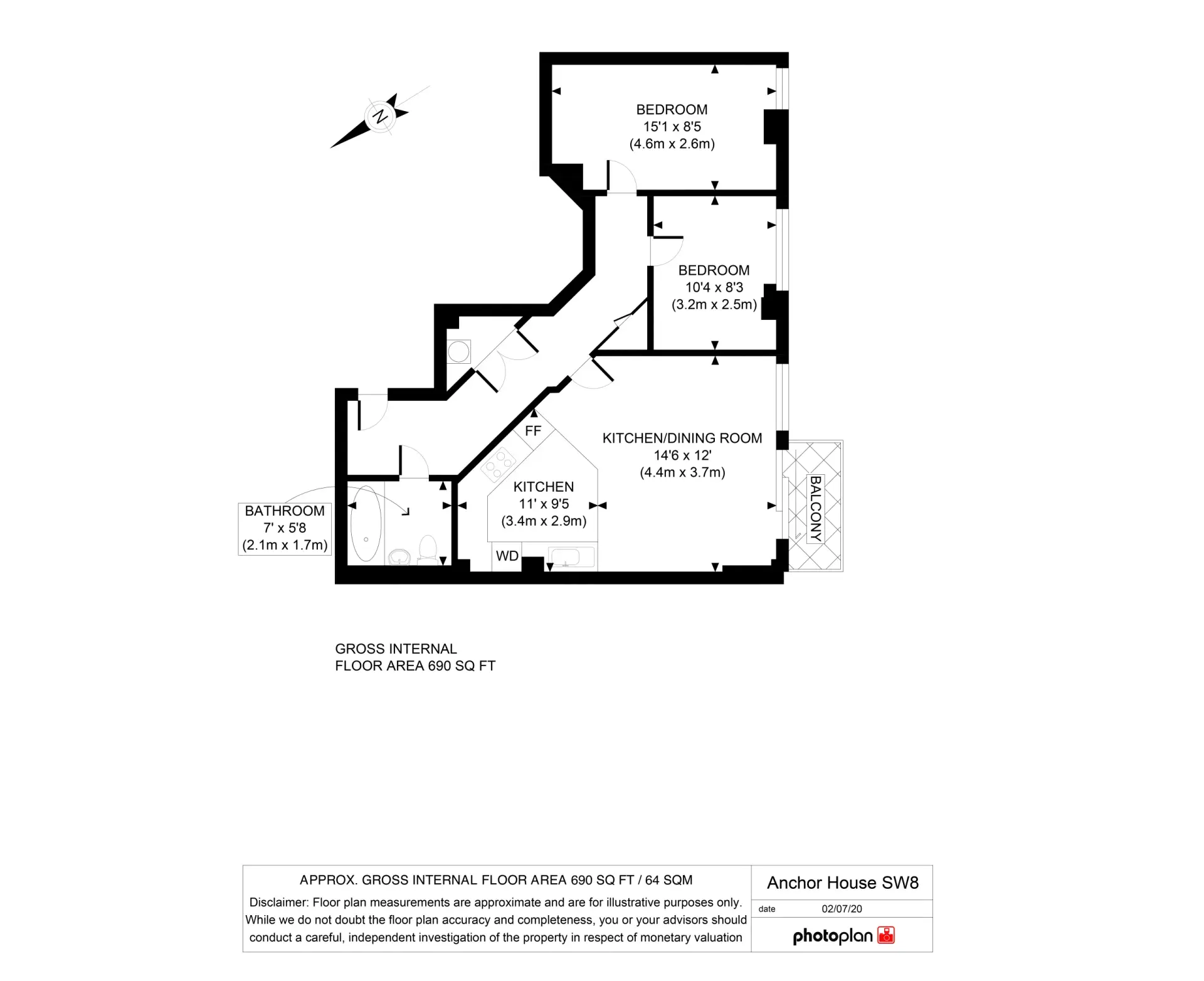 Measured 2D floor plan by Photoplan