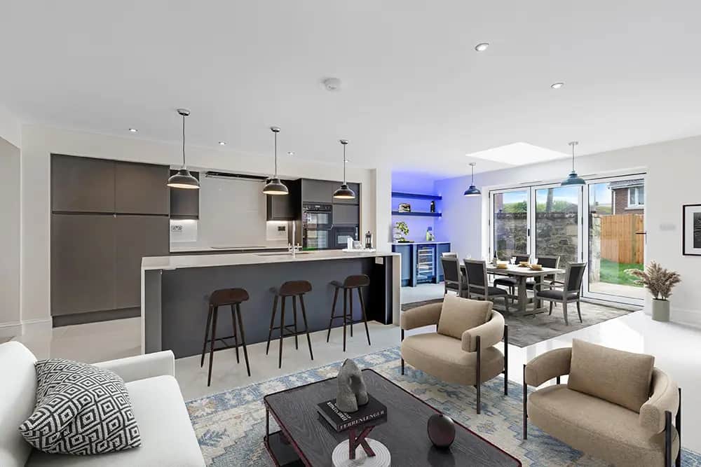 Virtually staged reception room by Photoplan