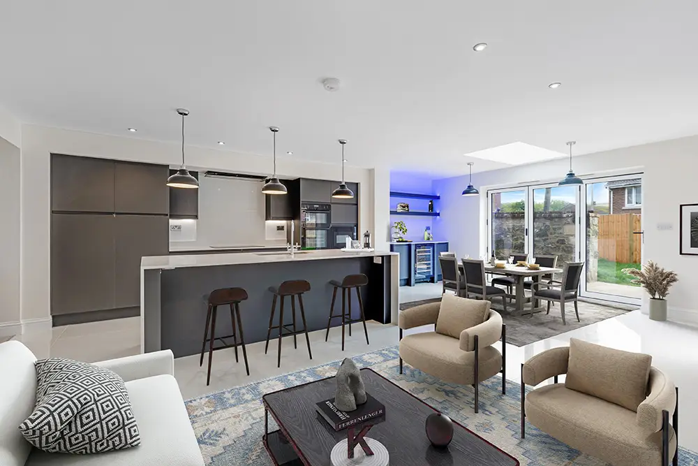 Virtually staged reception room by Photoplan