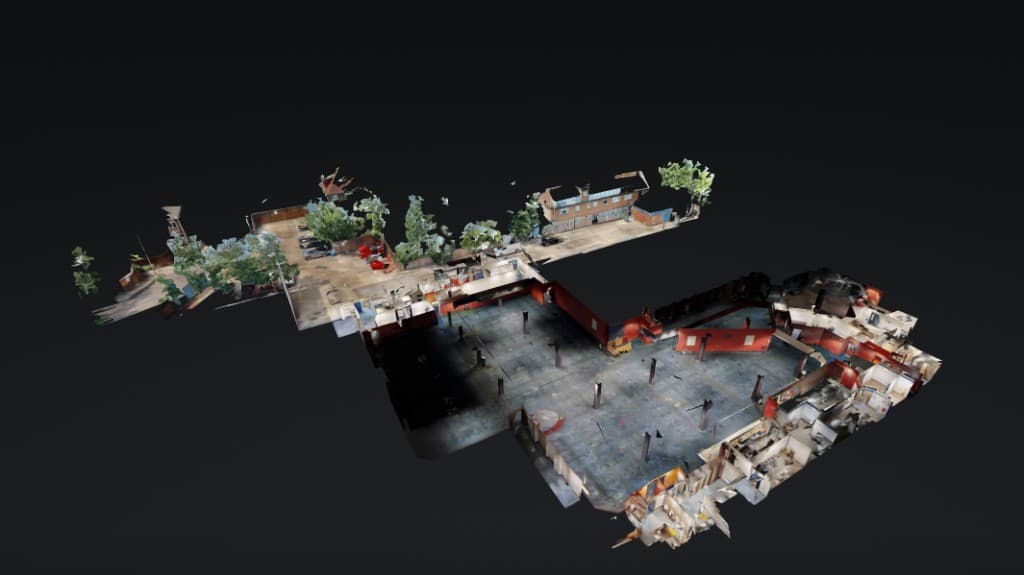 Matterport dollhouse view of The Point commercial building in Borehamwood showing the full internal layout