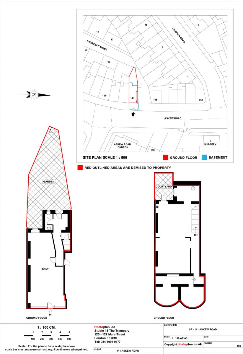 Land Registry lease plan example by Photoplan