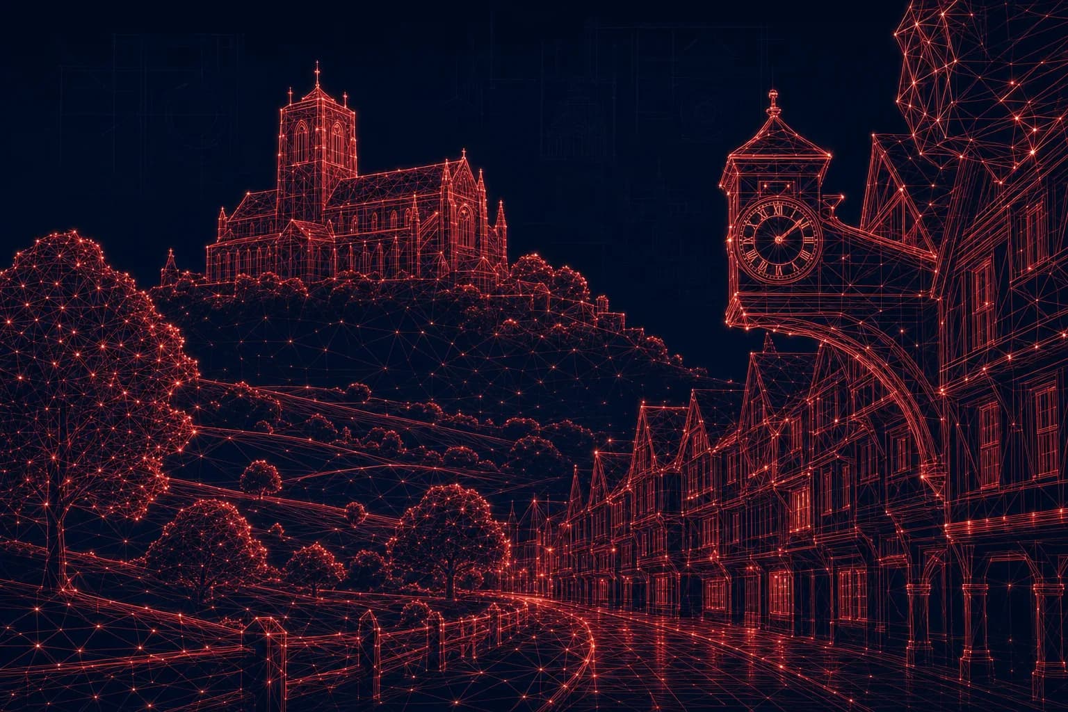 Illustrated skyline of Surrey — Photoplan property media coverage