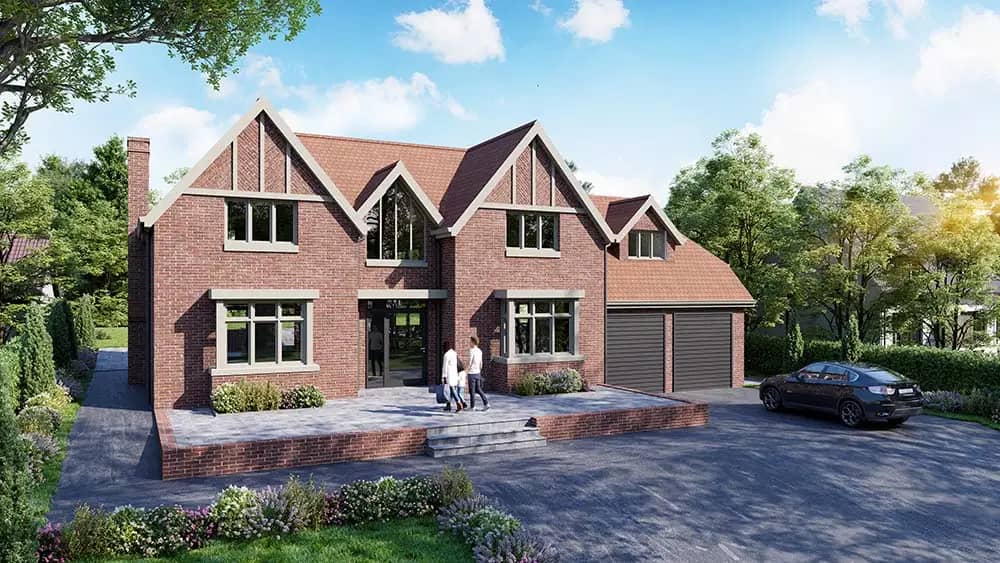Photoreal CGI exterior visualisation of a property development by Photoplan