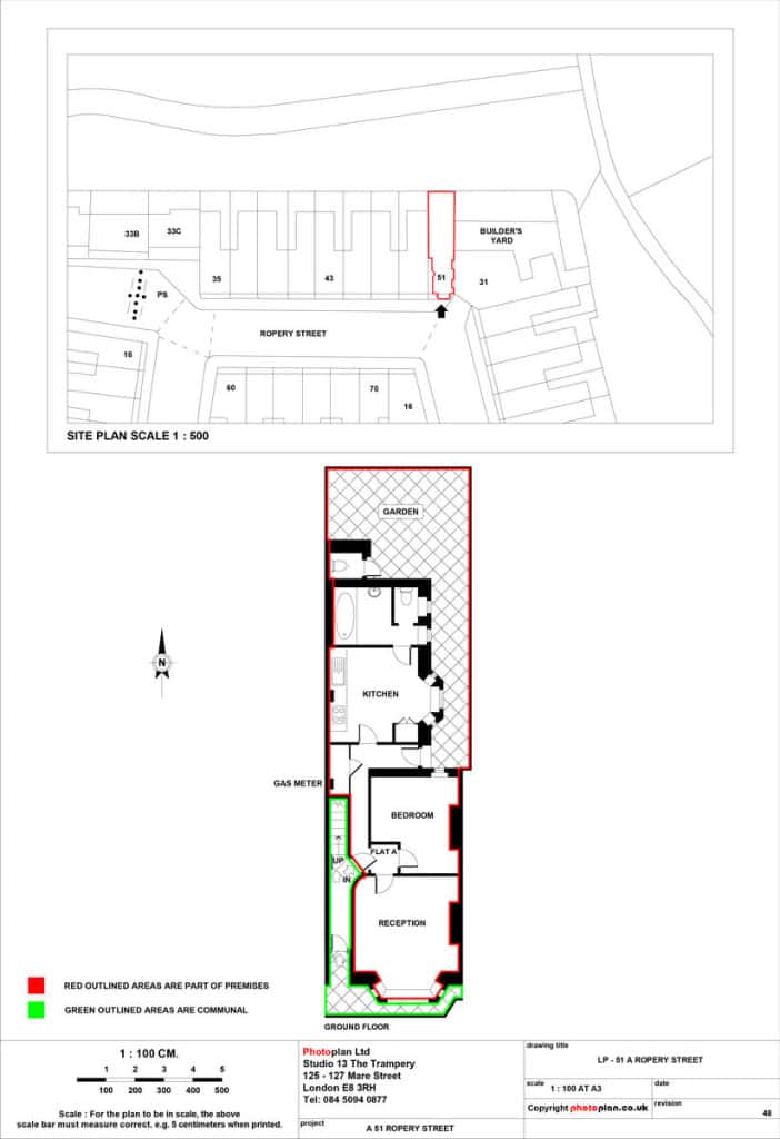 Land Registry compliant lease plan drawing