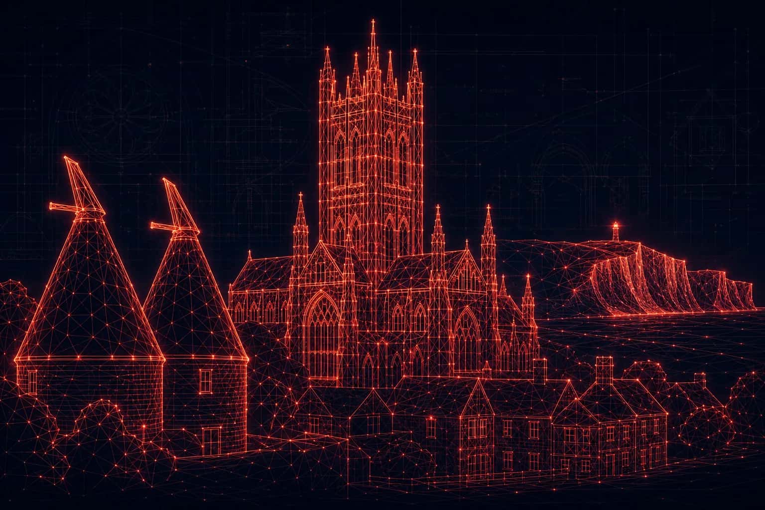 Illustrated skyline of Kent — Photoplan property media coverage