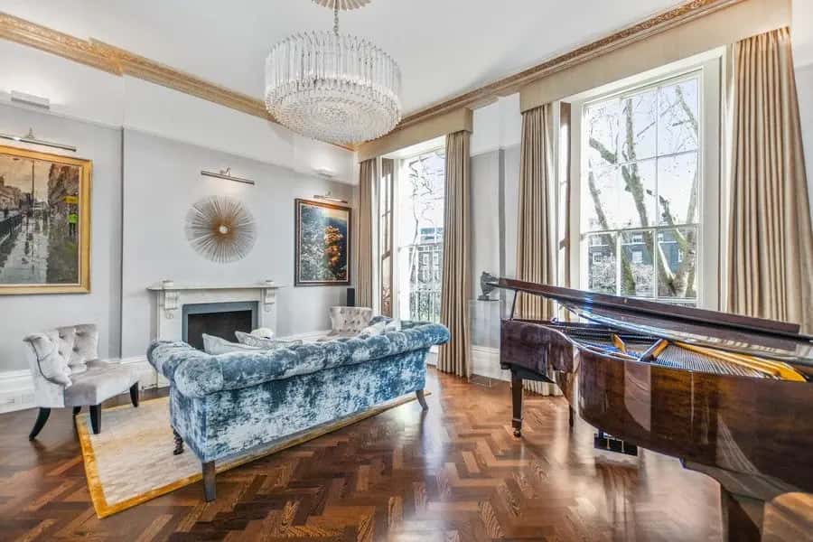 Professional property photography of a stylish living space