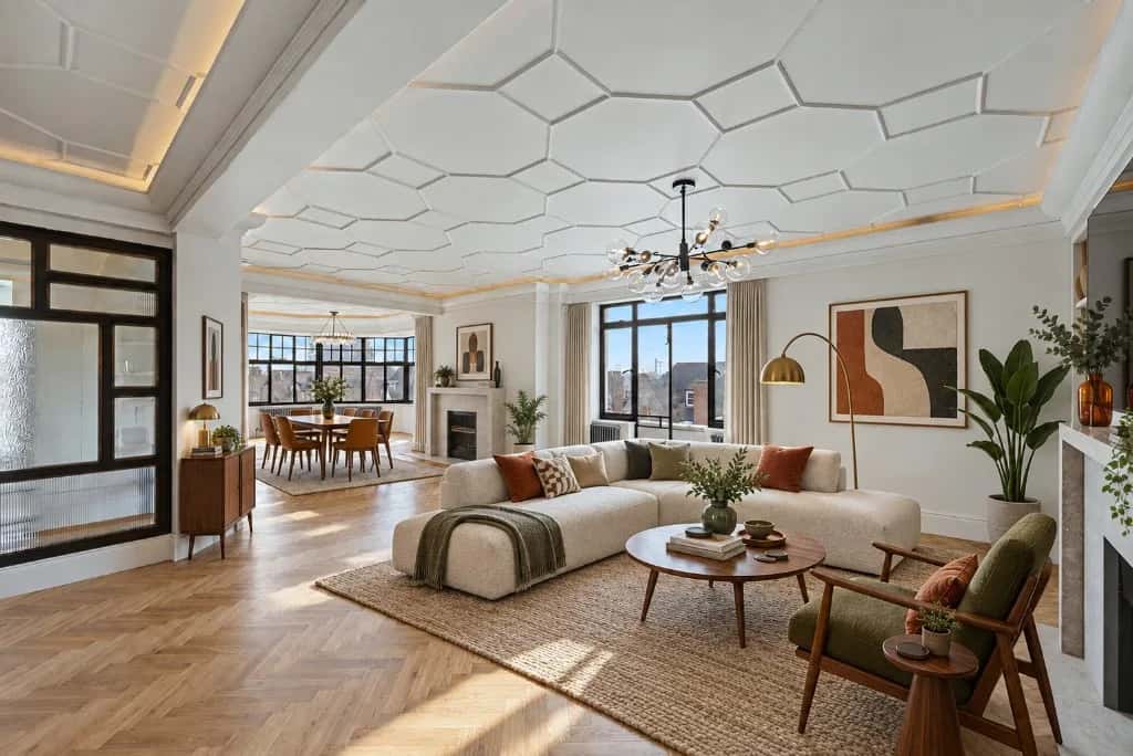 Virtually restaged luxury reception room